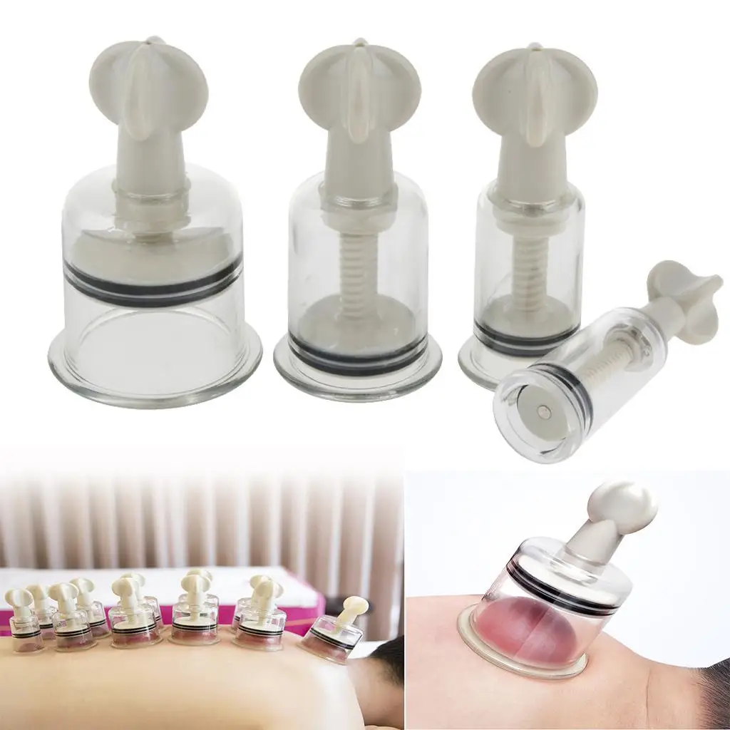 

4pcs Advanced Massage Cupping Set - Smooth Irrigation Mouth Vacuum Suction Cupping Cups for Muscle and Joint Treatment