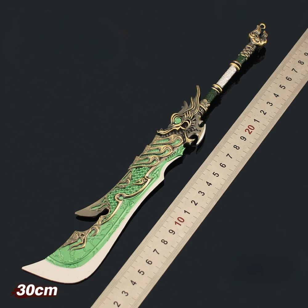 30 ซม.Naraka Bladepoint เกมอุปกรณ์ต่อพ่วง Dragon COIL Broadsword โลหะเต็มรูปแบบหัตถกรรมอาวุธรุ่นสะสมโต๊ะเครื่องประดับของเล่นเด็ก