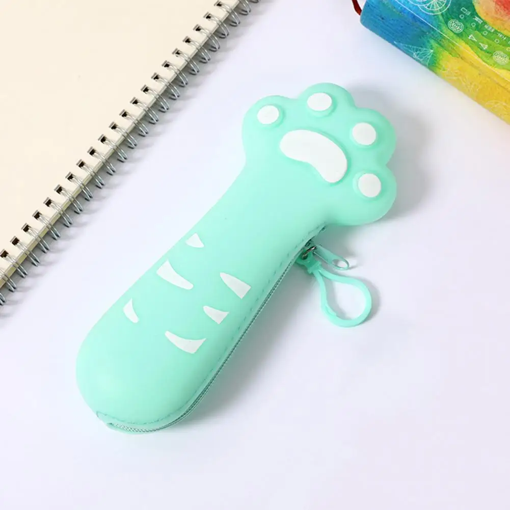 Zipper Pencil Case Adorable Cat Paw Pencil Bag with Zipper Closure Capacity Stationery Storage Pouch for Back to School Supplies