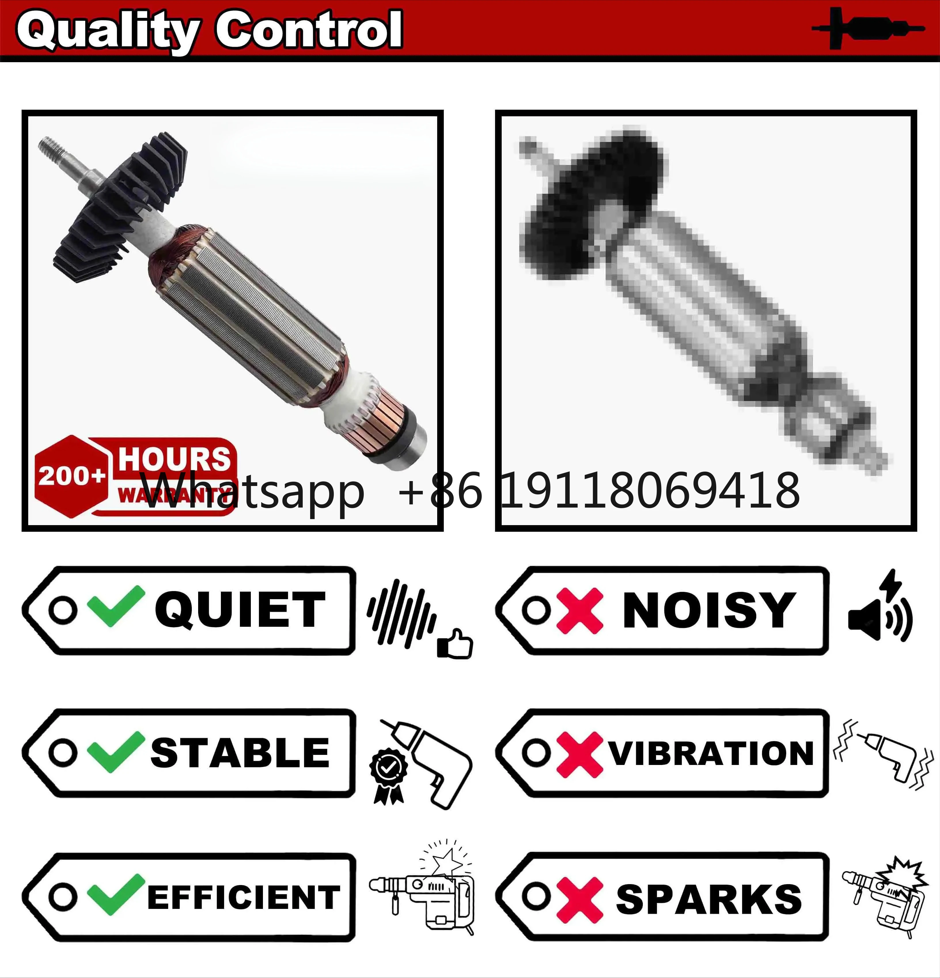 Reemplazo de anclaje de rotor de armadura AC220V-240V para GWS10-125 GWS 10-125