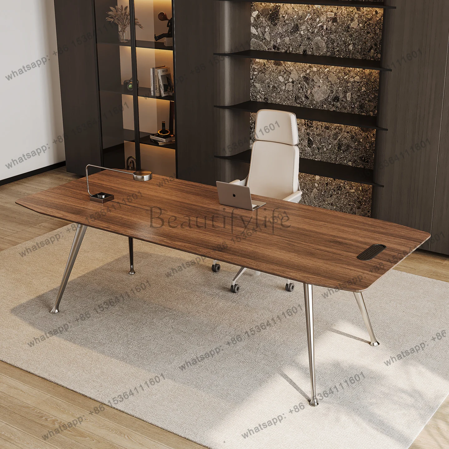 Home Crafts Office Desk Conference Shelves Multifunctional Luxury Office Desk Bedroom Standing Mesas Escritorio Lounge Furniture