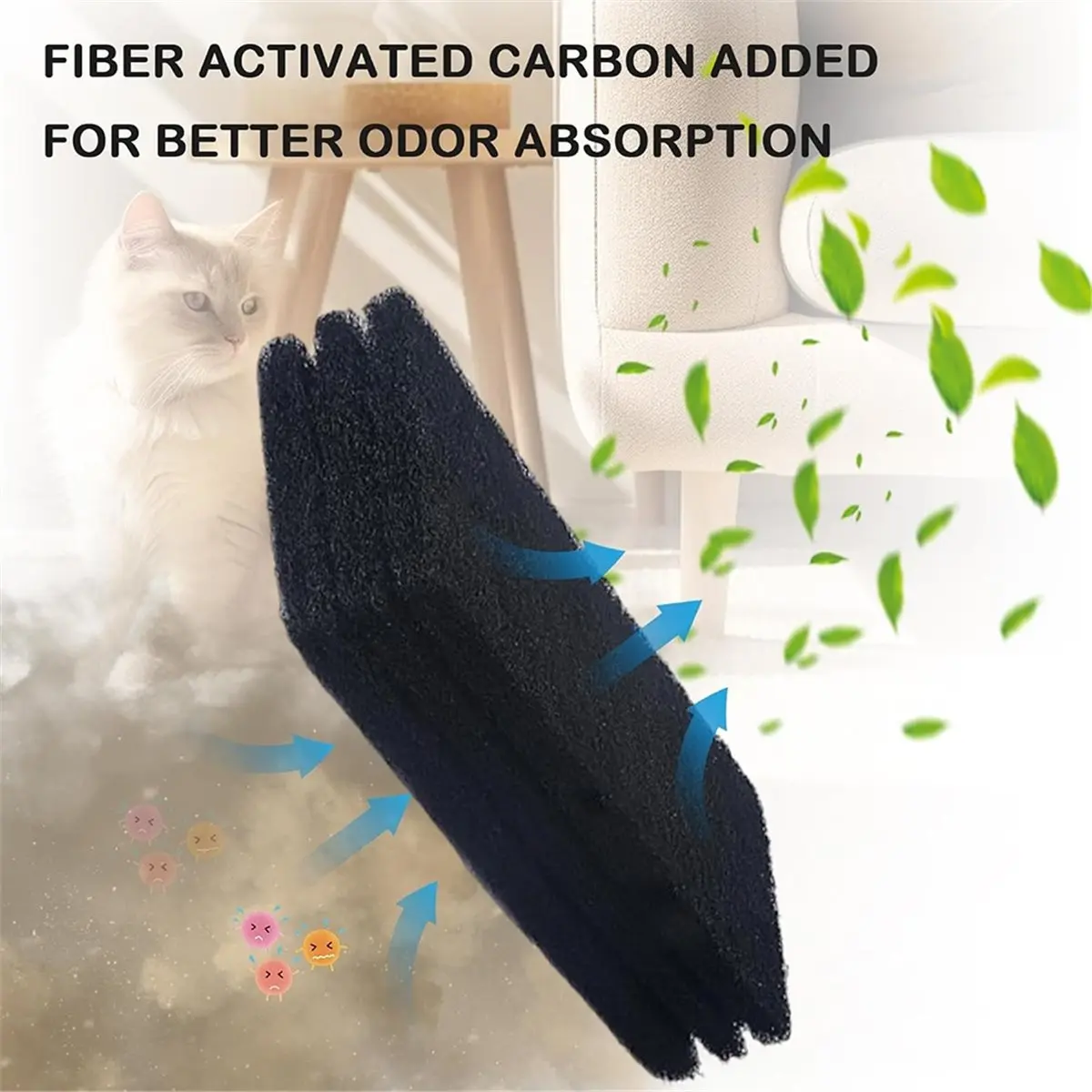 NOCM 8-Pack Activated Charcoal Filters for LR 3 Litter Box Thickened Design for Enhanced Odor Control