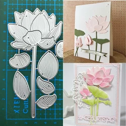 Lotus Flower Metal Cutting Dies Stencil Scrapbooking Diy Album Stamp Paper Card Embossing Decor Craft Knife Mould