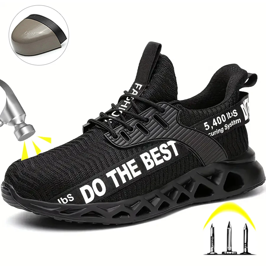Lightweight Comfortable Steel Toe Sneakers for Women Men Full Sizes Impact Resistant Work Shoes All Seasons Industrial Safety Shoes Wear Resistant Durable Construction Footwear Perfect for Long Work Days Great Labor Day Gift