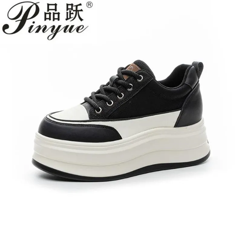 

Зимняя теплая женская обувь 7,5 см, женские повседневные лоферы на платформе из натуральной кожи на плоской подошве, весенняя модная вулканизированная обувь, размеры 35-40