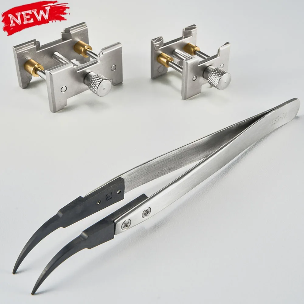 Watch Movement Holder Alloy Silvery Man Lady Quarzt Mechanical Watch Movement Clamp Tools For Watchmaker High precision tweezers