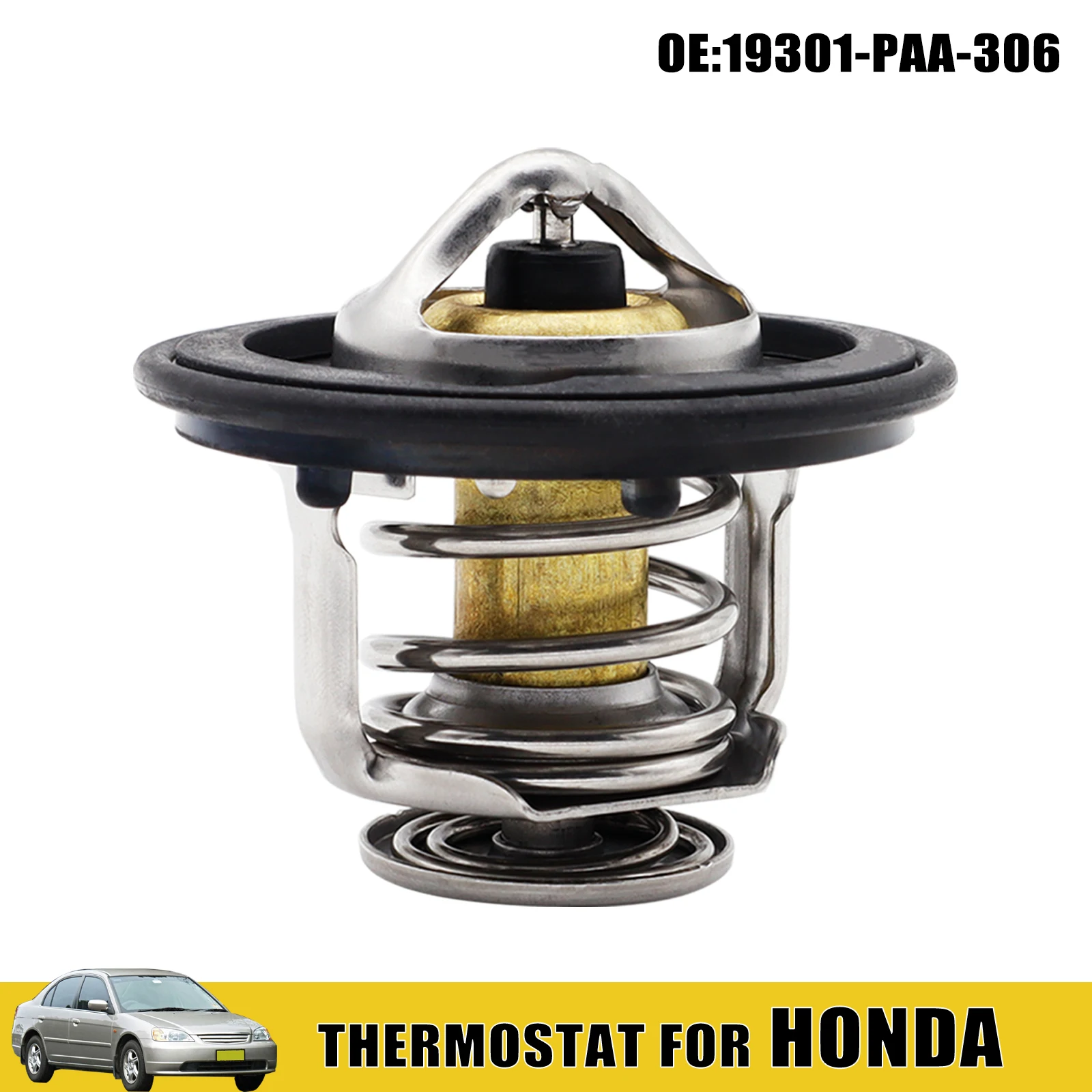 

Stainless Engine Thermostat 78° For Honda Accord Civic Integra Prelude CRV CRX HRV 19301-PAA-306 Repair Coolant Leak Replacement