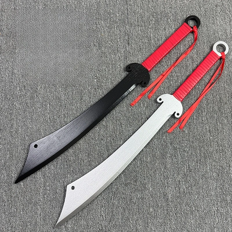 74cm/29.13in Bamboo Katana Red Army Knife Training Practice Display Anime Peripherals Model Display Cosplay Props Ornaments Toys