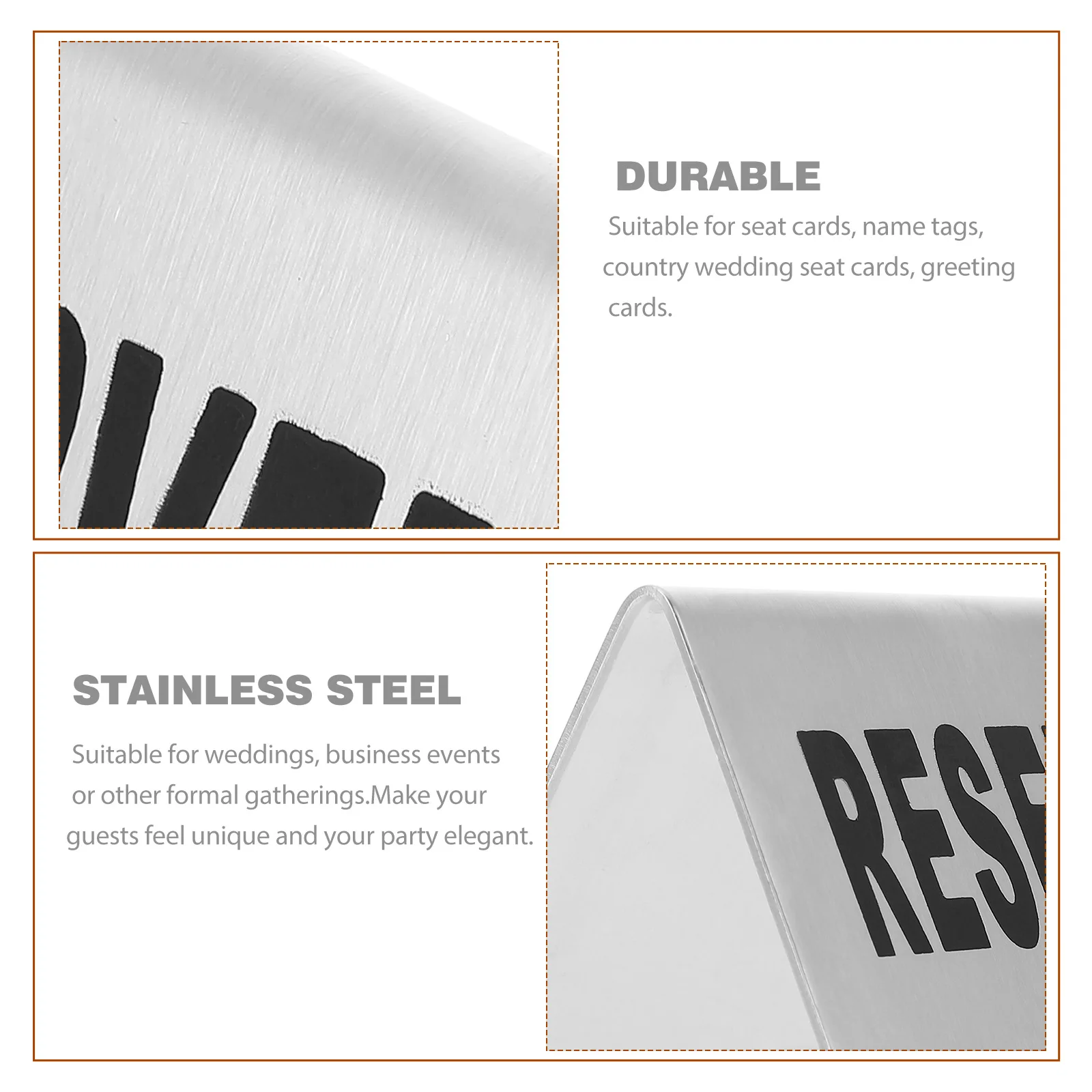 

4pcs Stainless Steel Table Number Plates Double Sided Reserved Cards Banquet Seat Signs High Quality Wedding Events