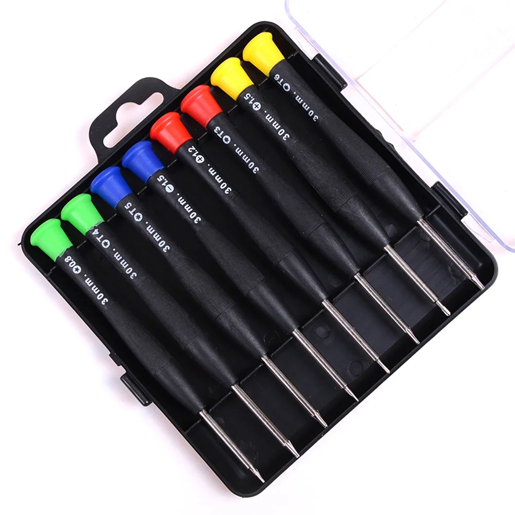 8pcs Magnetic Screwdriver Set Precision Versatile DIY Hand Tools T3 T4 T5 T6 Torx Cross Slotted Star Screwdriver Bit Repair Tool