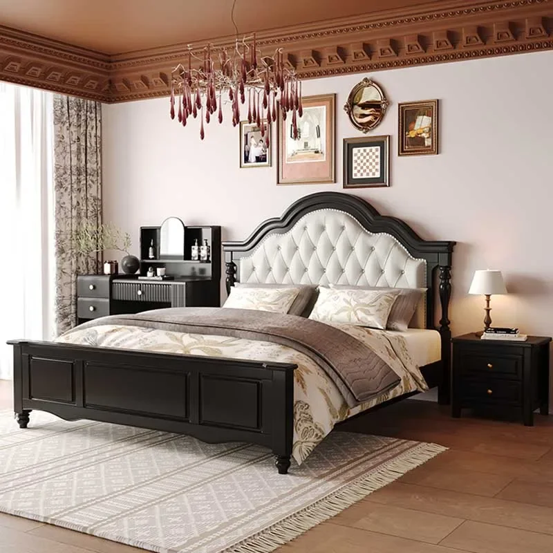 Leather European Bed Frames Queen Modern White Wood Platform Twin Bed Frame Safe Castle Sleeping Cama De Casal