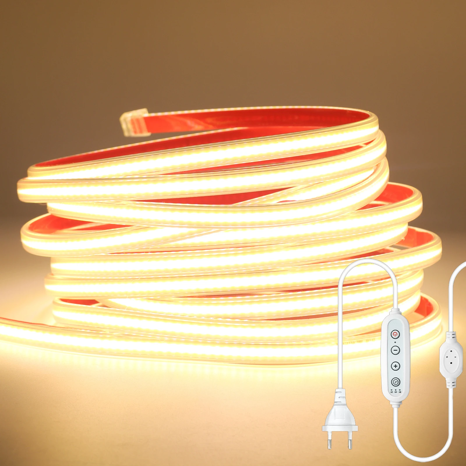 fita-de-led-cob-220v-288-leds-m-luz-neon-regulavel-branco-quente-natural-lampada-led-a-prova-d'Agua-para-exterior-fita-adesiva-para-decoracao-de-quarto-e-casa