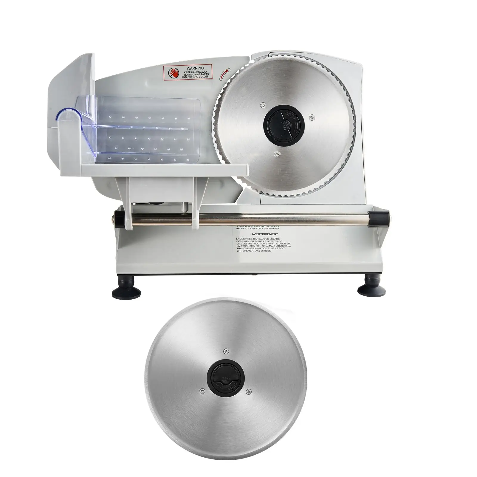 Meat Slicer, 6.7 inch 150W Electric Deli Machine with two SUS420 Blades, 0-0.6 inch Adjustable Thickness, ETL Certified Home