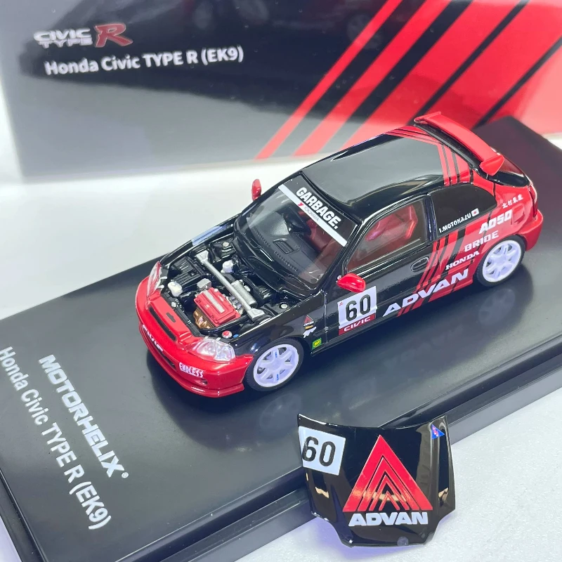In Stock 1:64 New Product TYPE R (EK9) Red and Black 60 Color Coating Alloy Die-Cast Static Car Model, Limited Edition, Gift,