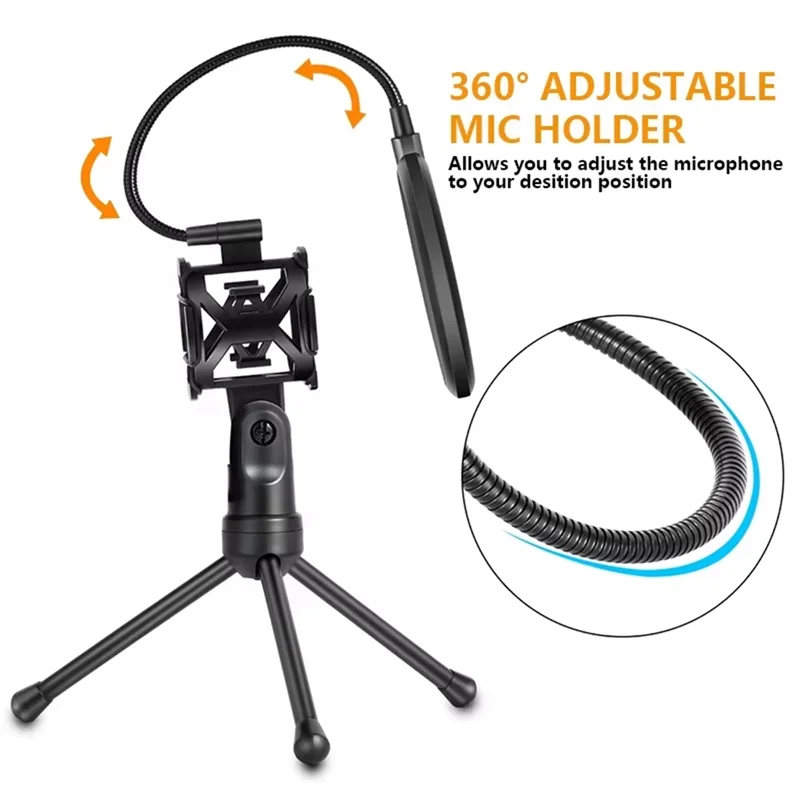 A73E-For RECORD Microphone Tripod Stand Isolation Shield Filter Professional For Recording Maximum Handling Vibration Protection