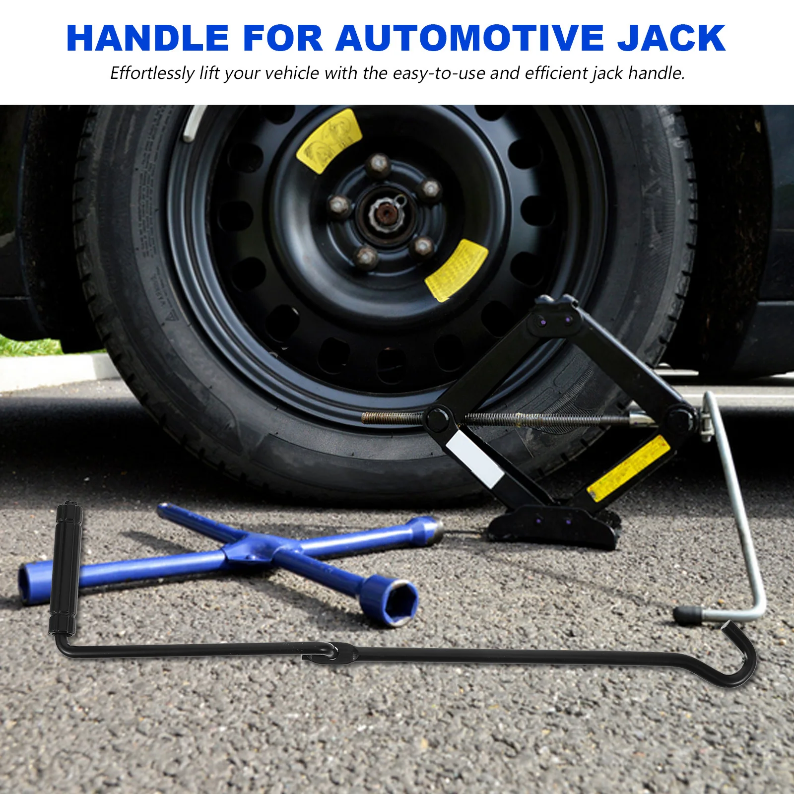 

Scissor Lift Jack Handle Sturdy Durable Metal Ergonomic Design for Car Truck Trailer Automotive Jack Accessories