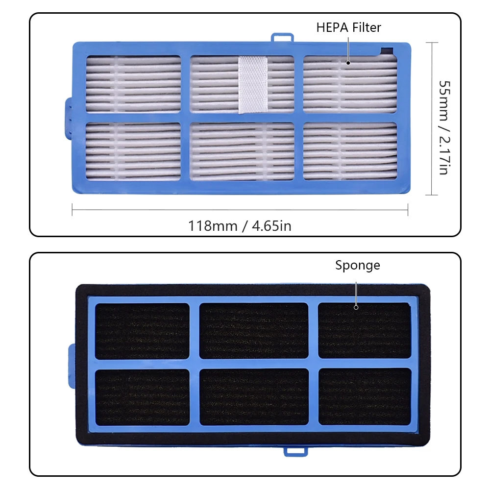 Filtro lateral rolo principal escova capa mop compatível com coredy r550 (r500 +) r750, r3500, goovi d380, kyvol e20, e31 peças de limpeza