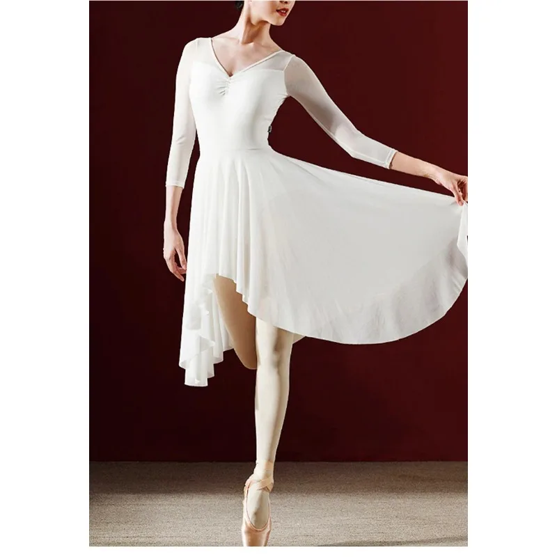 ballet-jumpsuit-women-adult-dance-bodysuit-white-gauze-skirt-performance-costume-for-ballet-class-stage-practice