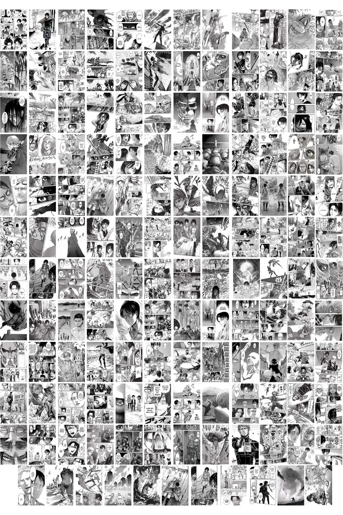 Anime Poster Set-"atack On Titan" Manga Collage Set-144 Pcs-Coated Paper-10cm * 14cm-Boxed Set