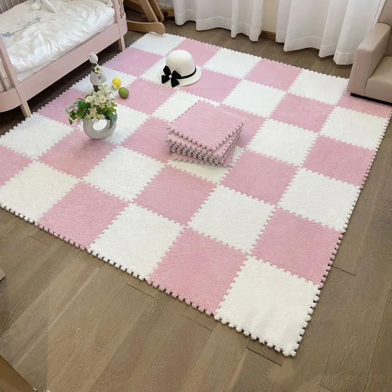 Plush Foam Floor Mat Children Kids Rug Play Mat EVA Foam Soft Baby Fluffy Floor Tiles Climbing Rugs Living Room Carpet