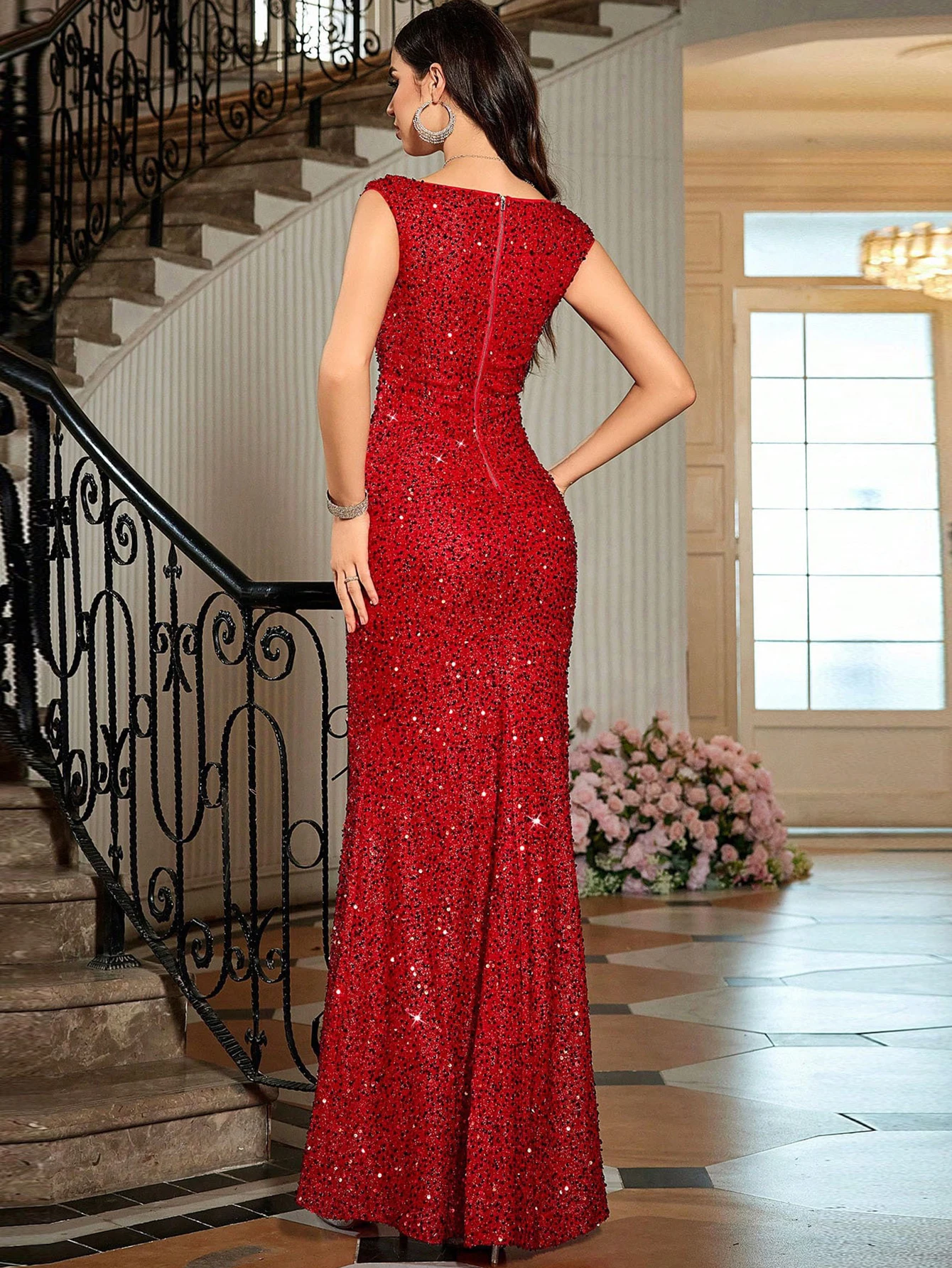 Sexy elegant prom wedding evening dresses for women 2024 luxury red birthday party dress woman maxi sequin summer dress vestidos