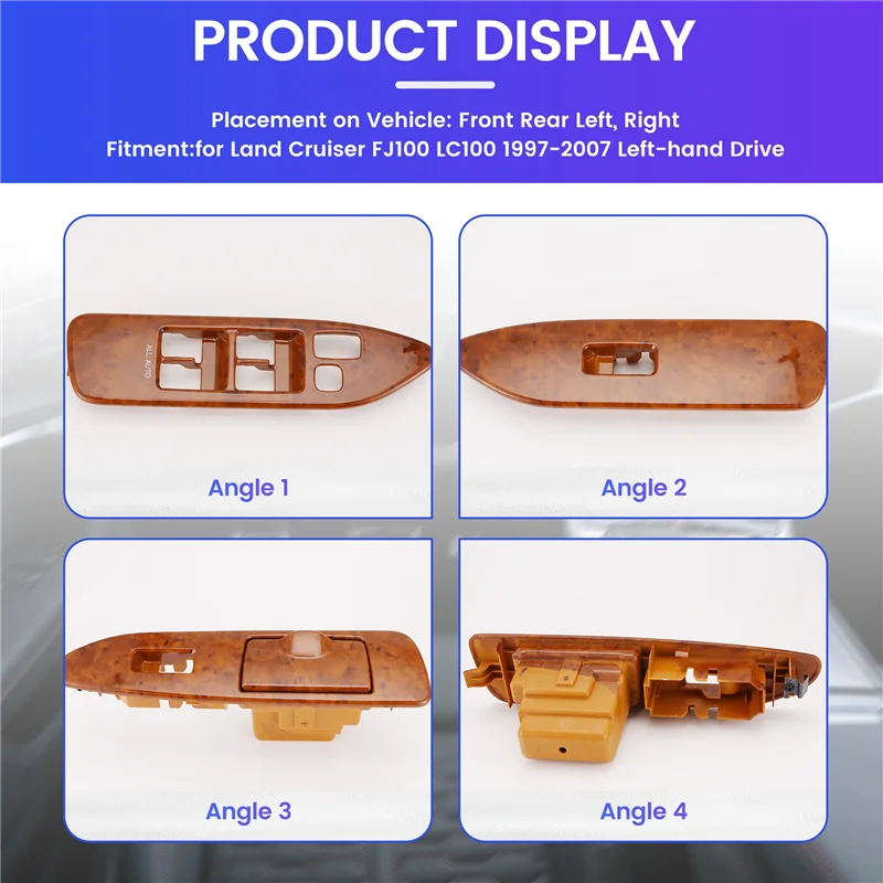 

AASS-4Pcs/Set Car Window Glass Lift Switch Panel For Toyota Land Cruiser FJ100 1997-2007 Door Window Regulator Cover LHD