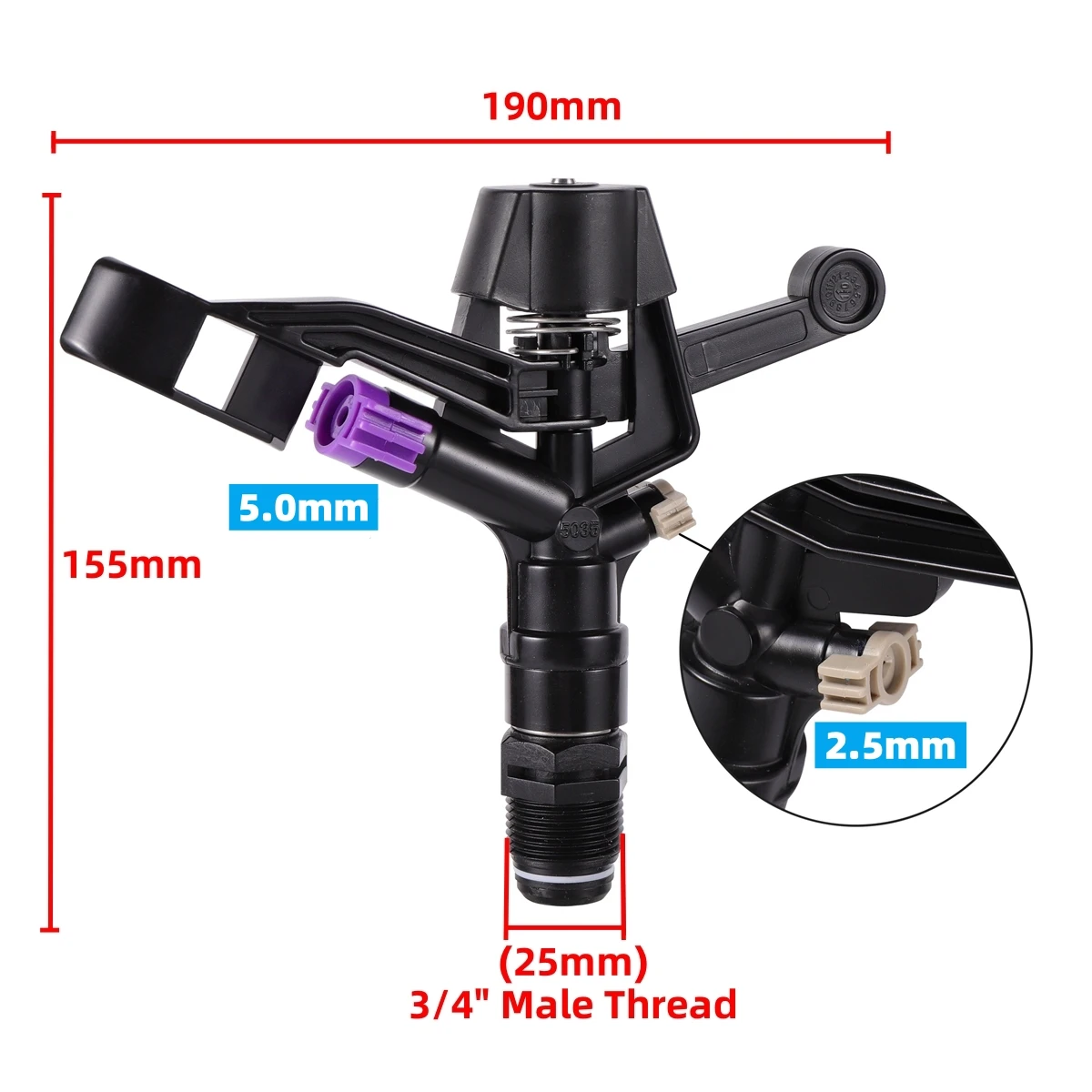 Garden gardening watering irrigation rocker sprinkler 3/4\