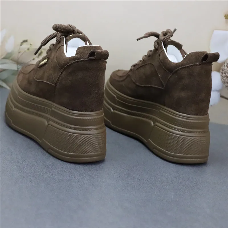 12cm Sneakers Women High Platform Casual Shoes Breathable Sports Trainers Thick Bottom Mesh Chunky Sneakers Woman Zapatos Mujer - view 2