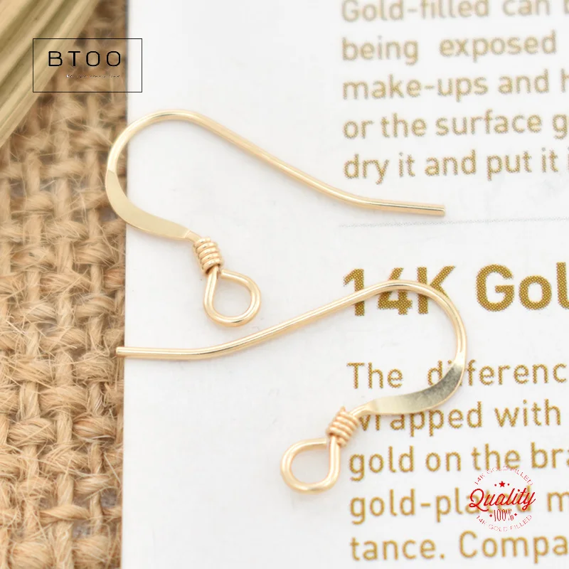 14K Goldfilled Ohrringdraht Flach mit Spirale (0,61mm) Goldener Ohrringdraht für Schmuckherstellung Ohrringe Zubehör Verschlüsse für DIY-Schmuck – Detail 17