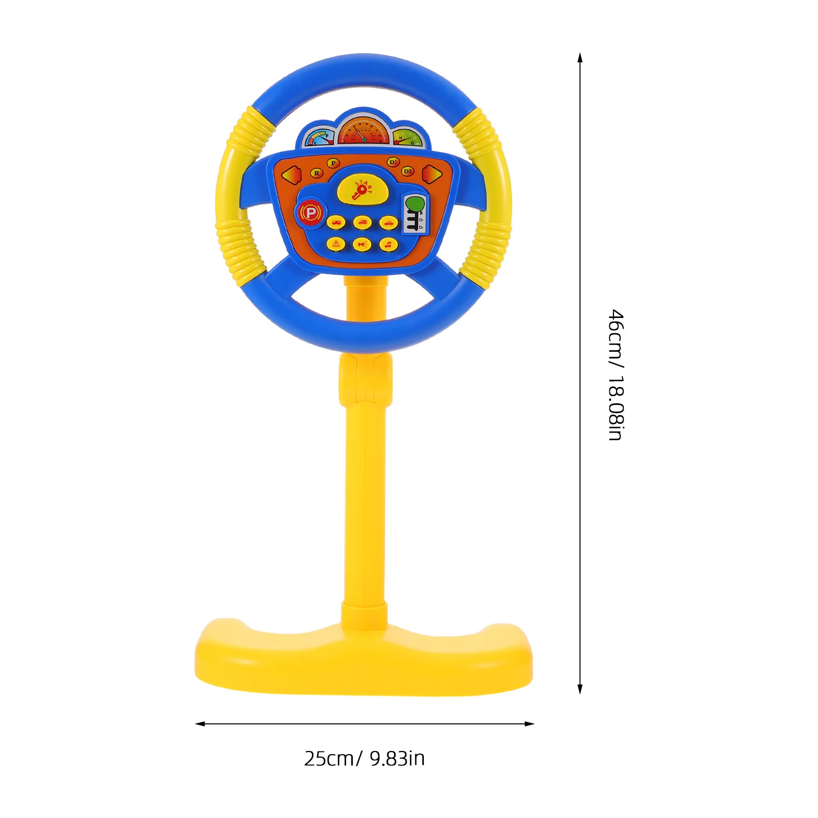 Volante infantil simulado, fácil aderência, plástico durável, uso interno e externo, simulador de música, brinquedo