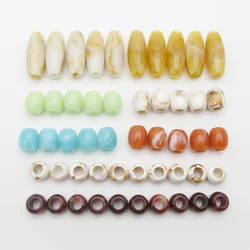 50pcs Acrylic Big Hole Beads Crochet Hair braid Dreadlock Beads tube Jewelry making Bracelet necklace Accessory ﻿
