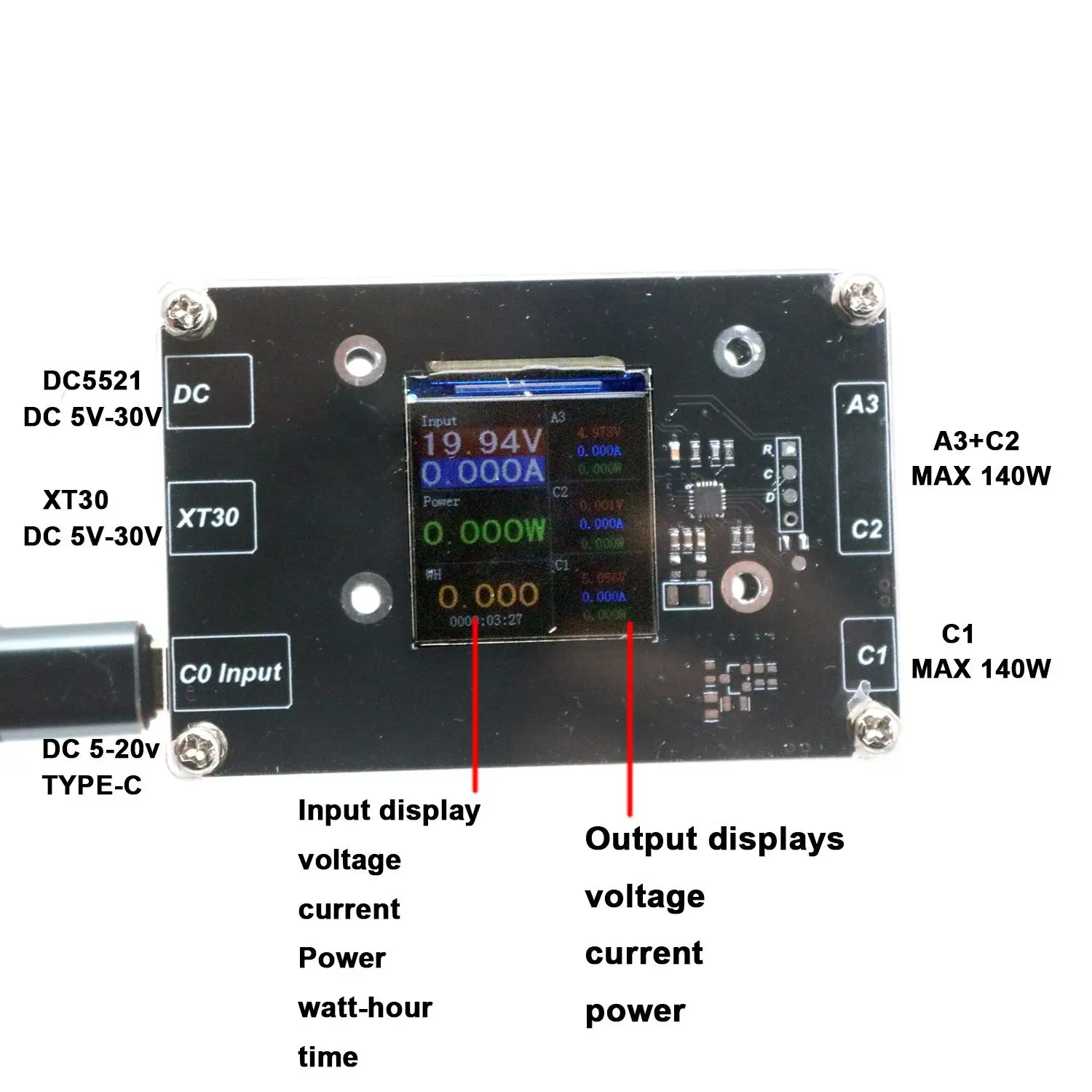 280W PD3.1 Fast Charging LCD Display Buck-Boost PD TYPE-C 140W Car Charger XT30 Battery DC Power TO Phone Laptop Charger Station
