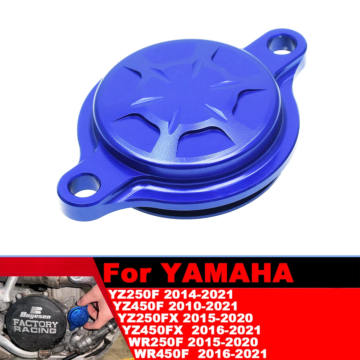 

For Yamaha motorcycle yz250f 450f 250fx 450fx wr250f wr450f 2010 2011 2012 2013 2014-2021 CNC Aluminum Billet Oil Filteer Covers