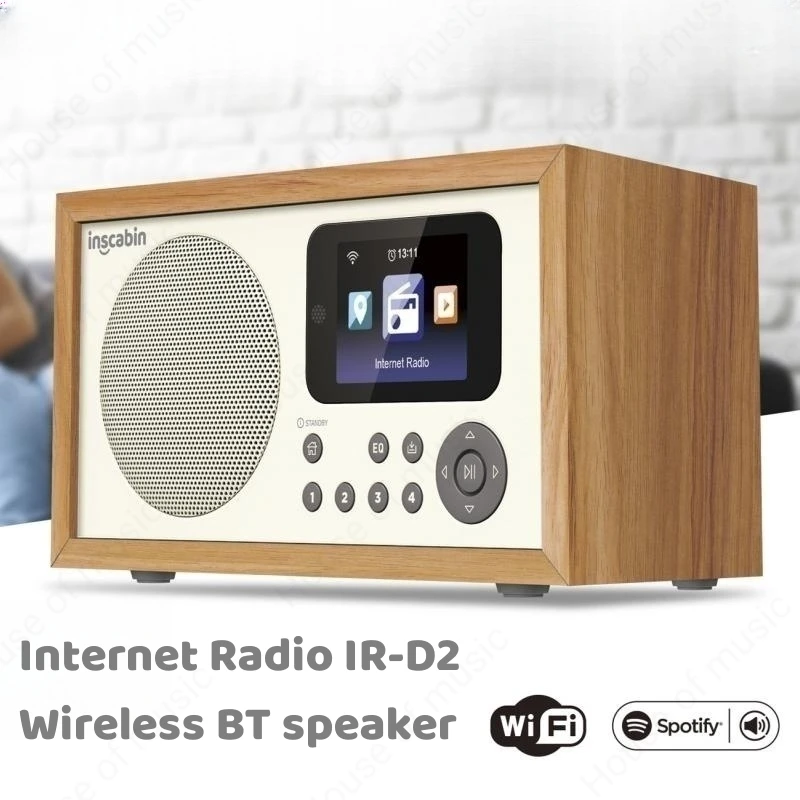 WiFi Internet Digital Radio Bluetooth 5.0 Speakers MP3 Player with LED Digital Display Support U Disk Alarm Clock Home DAB Radio