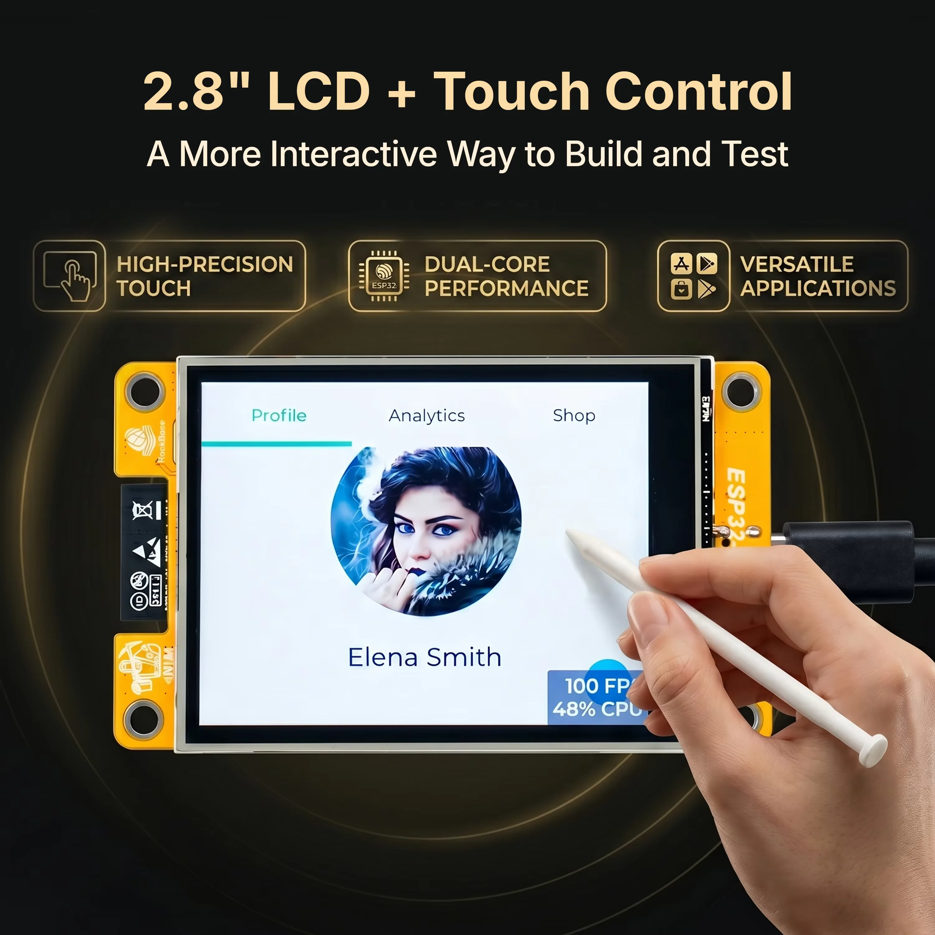 New NM-CYD-C5 Yellow Display With ESP32-C5 FPC connector support BLE 5.3 2.4/5G dual-band WiFi Zigbee 3.0 Thread