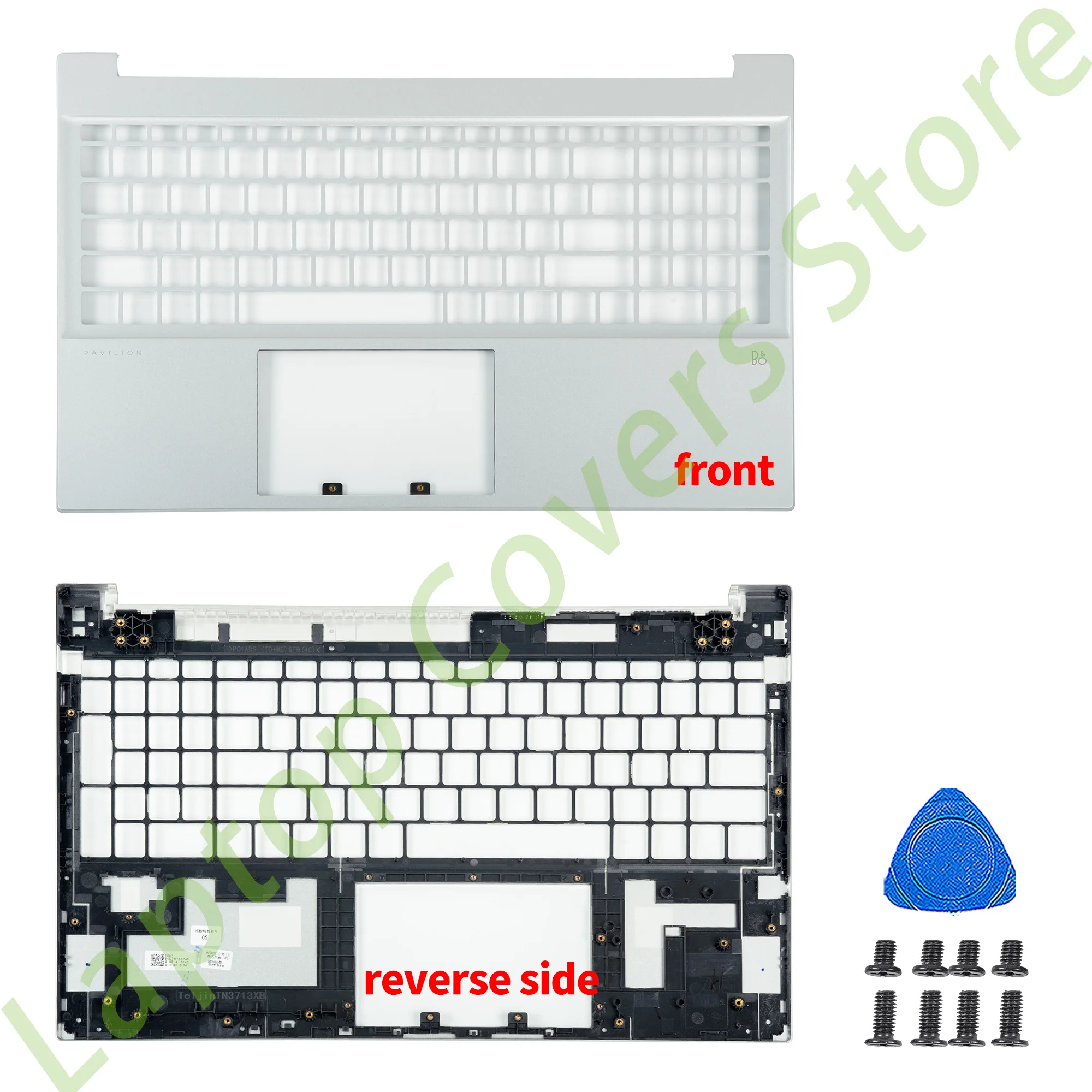 Imagem -04 - Capa de Tela para Pavilhão Lcd Tampa Traseira Dobradiças Moldura Frontal Prata Substituir 15 15-eg 15-eh 15z-eh Tpn-q245 Q246 15.6