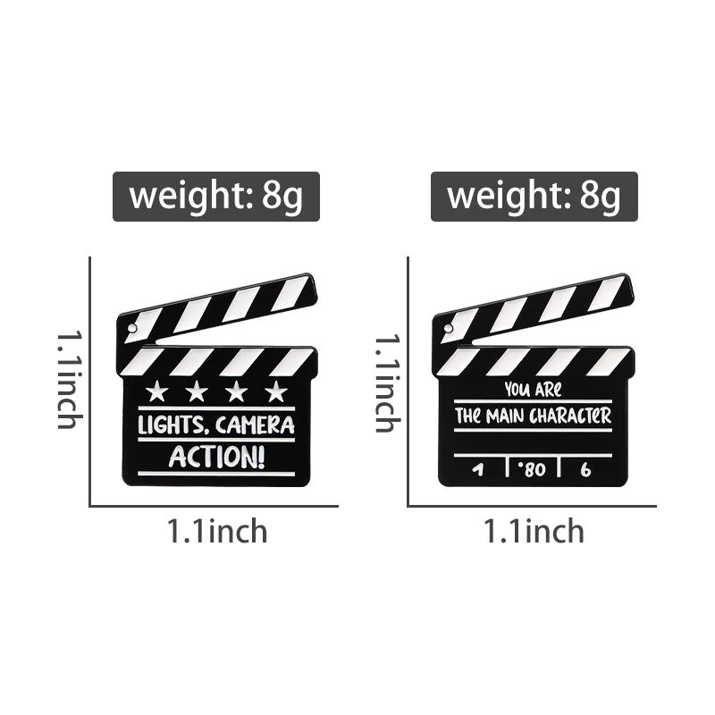 Clapperboard Enamel Pins Cartoon Lights Camera On You Are The Main Character Brooch Lapel Badge Animal Jewelry Gifts Accessories