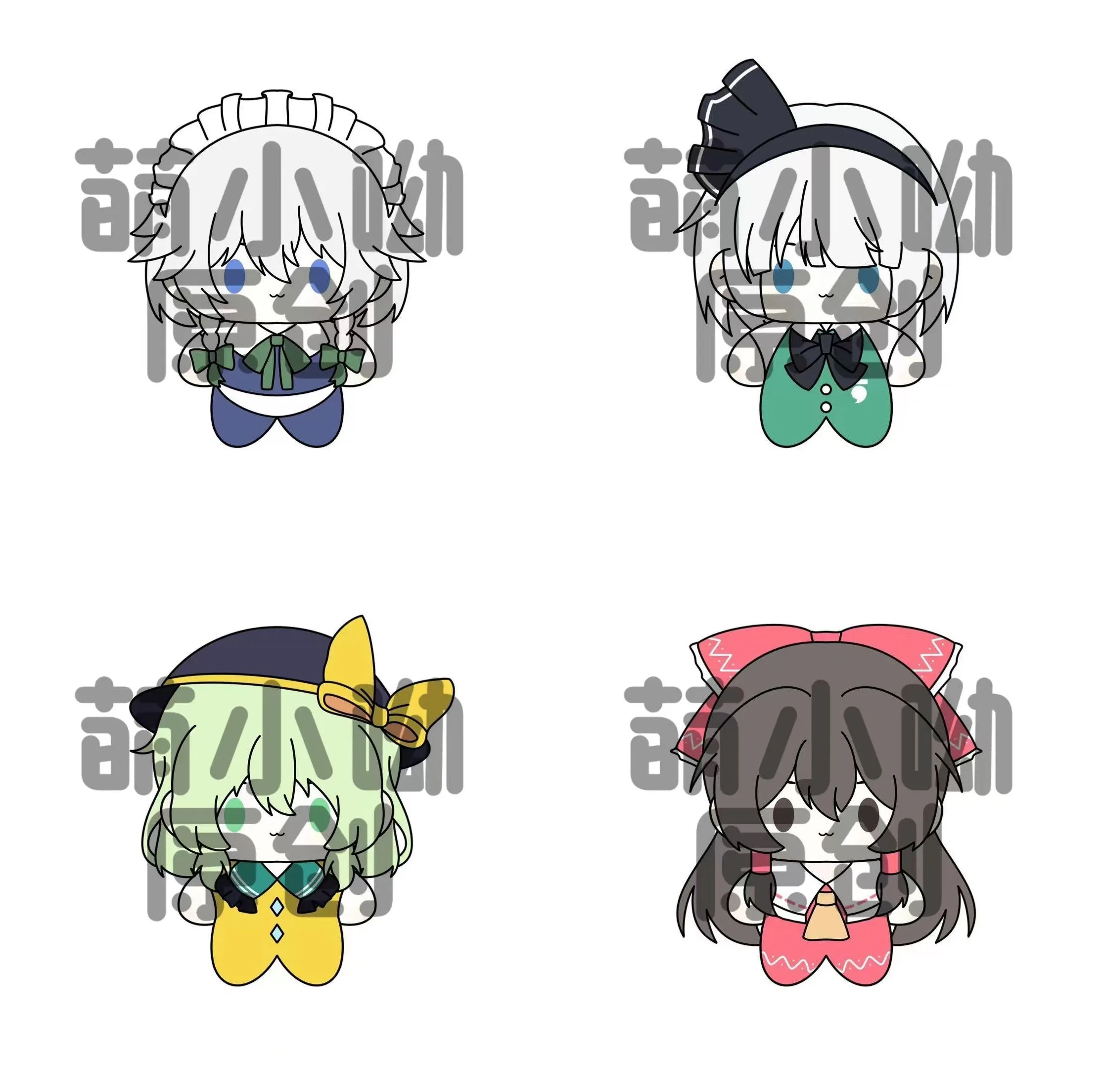 Anime Touhou Project Shrine Maiden Hakurei Reimu Kirisame Marisa Hakurei Reimu Cirno Izayoi Sakuya Plush Keychain Bag Pendant