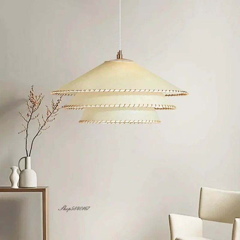 MandosBor Nordic Minimalist Pendant Lights Study Bedroom Restaurant Clothing Store Art Cream Style Decorative Lighting Fixture