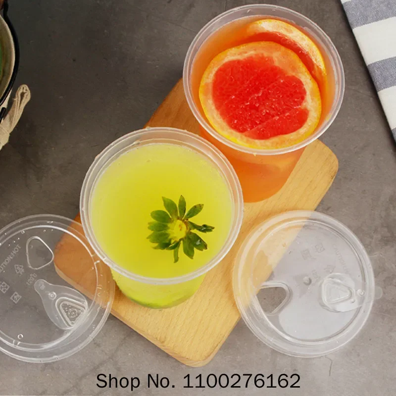 50pcs U Shape 90mm Caliber Clear Disposable Plastic Cups 500ml Bubble Tea Cup Packaging Milk Tea Juice Cup Party Birthday Cup