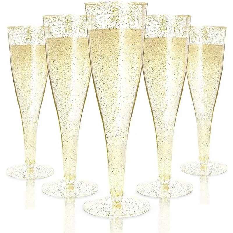 Plastic Champagne Flutes Champagne Glasses Reusable Stemmed Party Wine Cups For Parties