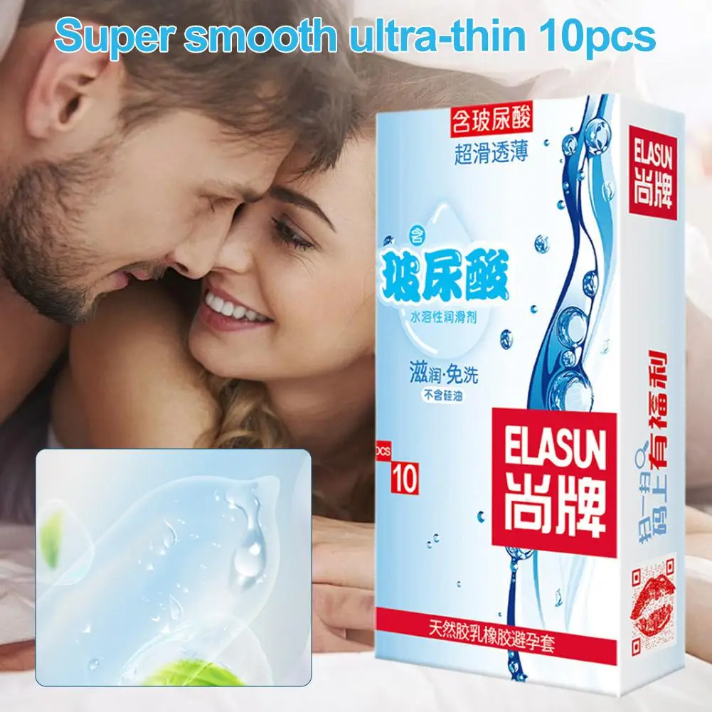 10 pçs 001 preservativos ultra finos para homens natureza borracha látex preservativo ácido hialurônico lubrificante vagina úmida sex shop produto adulto