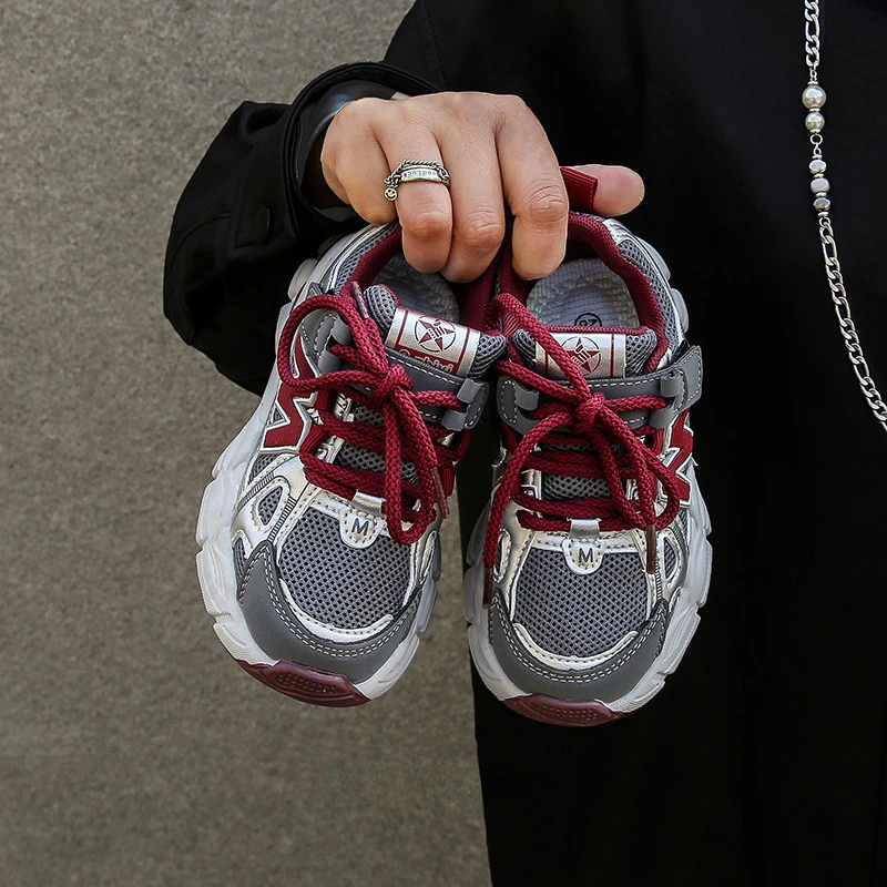 

Children's Shoes 2025 Spring New Retro Mesh Boys' Sports Lace-up Casual Sneakers Fashion Lightweight Comfortable Versatile Shoes