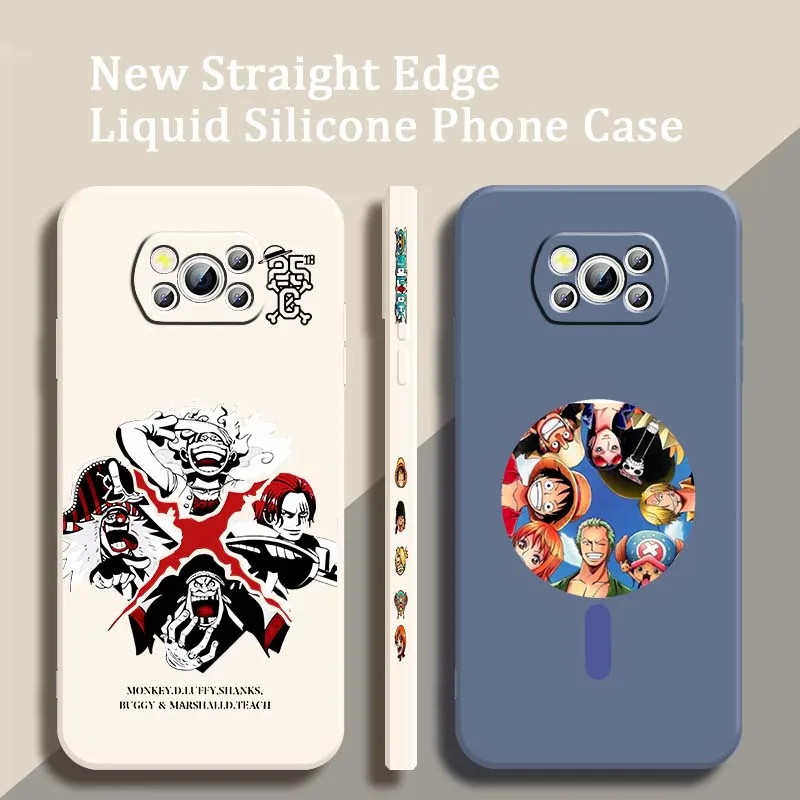 

One Piece Design Anime Phone Case For Xiaomi Mi Poco X3 X4 X5 X6 M4 M5 M6 F4 F5 F3 GT Pro 5G Liquid Left Rope