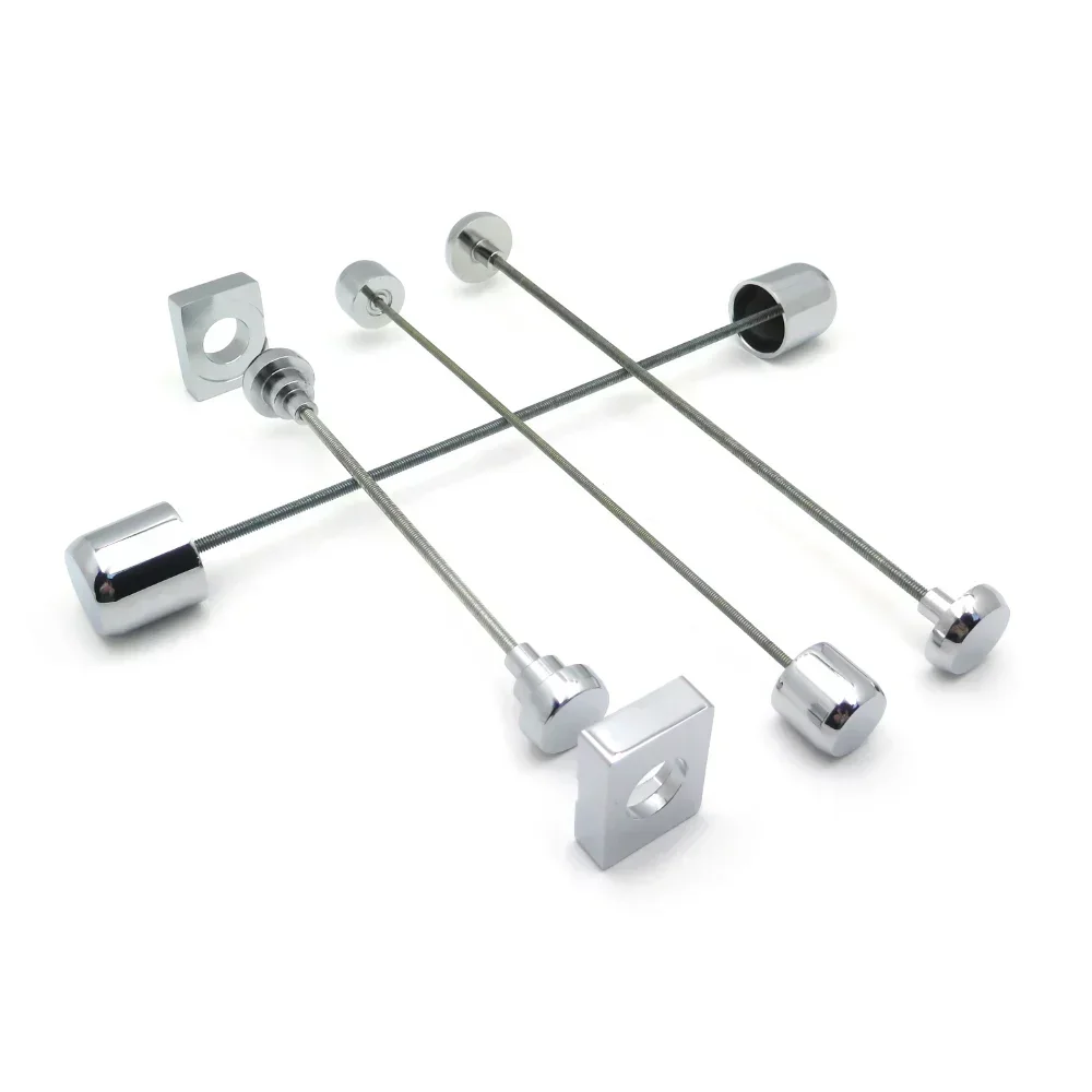 Motorcycle Axle Caps Covers for 2006-2009 Kawasaki ZX14 / ZX14R CHROME