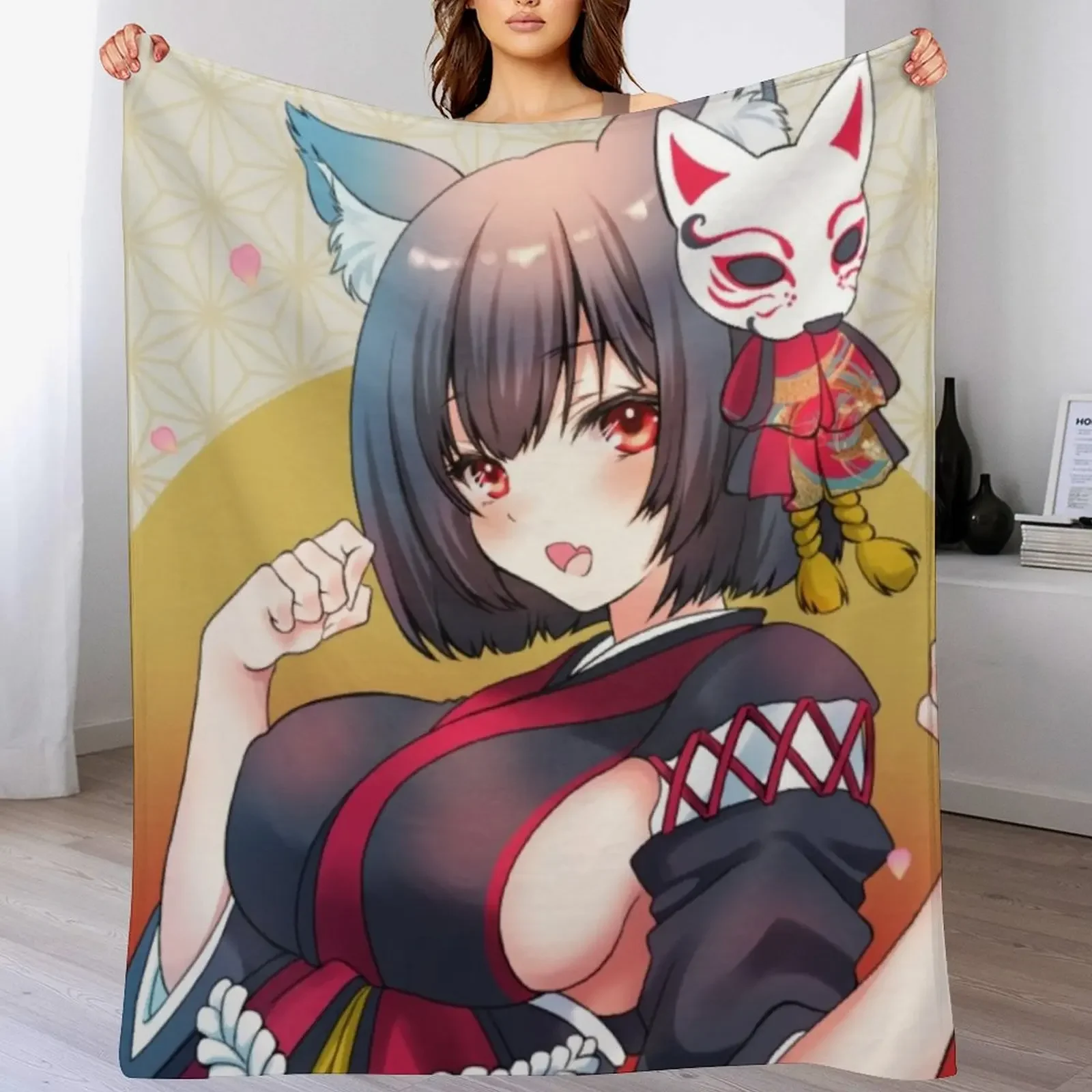 

Yamashiro Cute Throw Blanket All Season Lightweight Soft Blanket for Bed