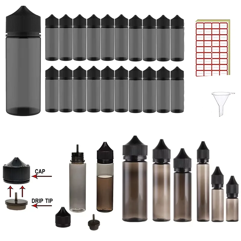 20 個 30-120 ミリリットル PET 空ボトルプラスチックオイル充填ボトルポータブルスポイトボトル液体瓶ジュース用の絞り可能な容器