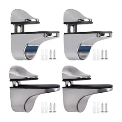 Glass Shelf Support Clamp for 3-21mm Wood with Screws Replacement for Bedroom Living Room Bookshelf Bedside Table Shelves