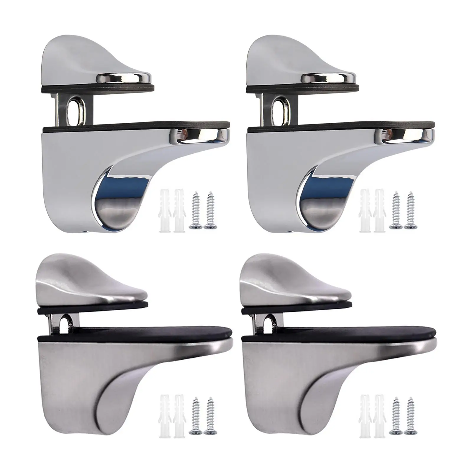 Glass Shelf Support Clamp for 3-21mm Wood with Screws Replacement for Bedroom Living Room Bookshelf Bedside Table Shelves