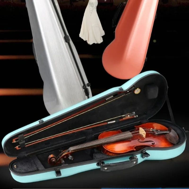 Carbon Fiber Violin Case Anti Drop Anti-collision Protection Case Portable Violin Bag Light Musical Instrument Accessories